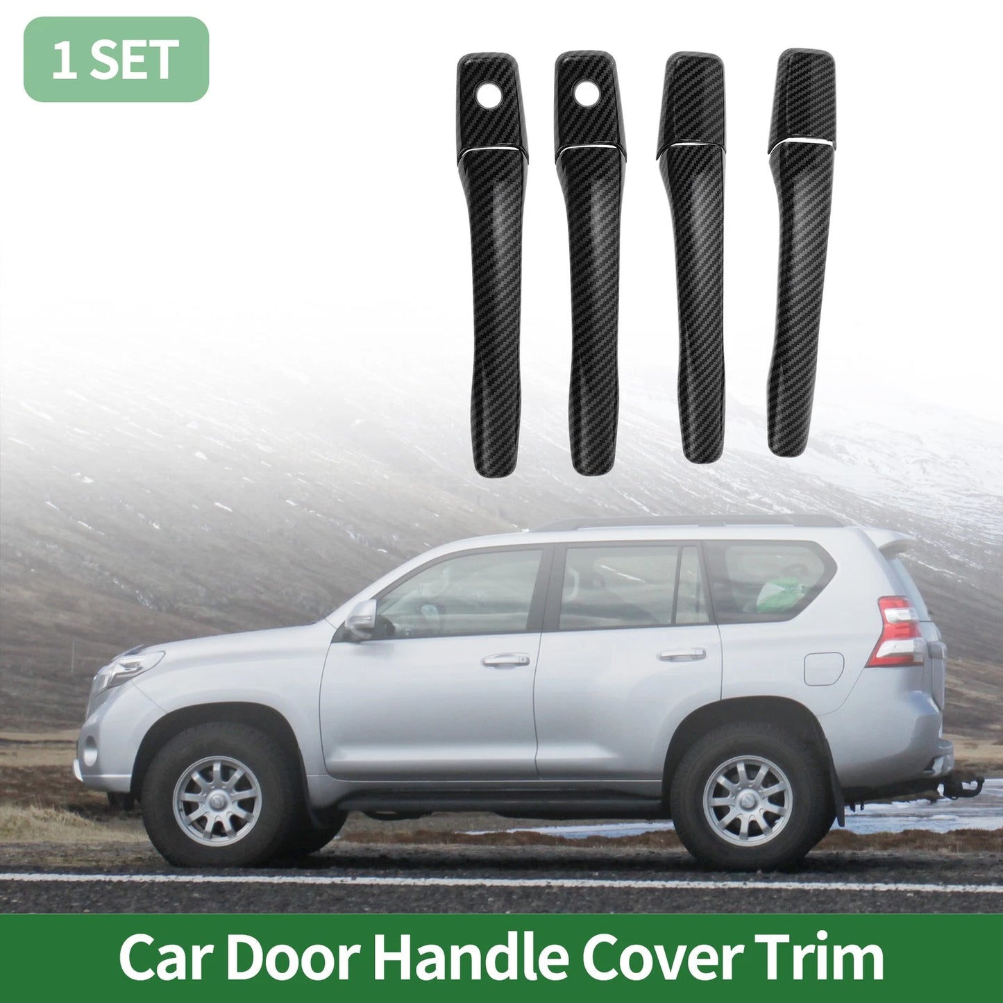 Car Door Handle Cover Trim for Mitsubishi Lancer EVO (2002–2007) Carbon Fiber Black