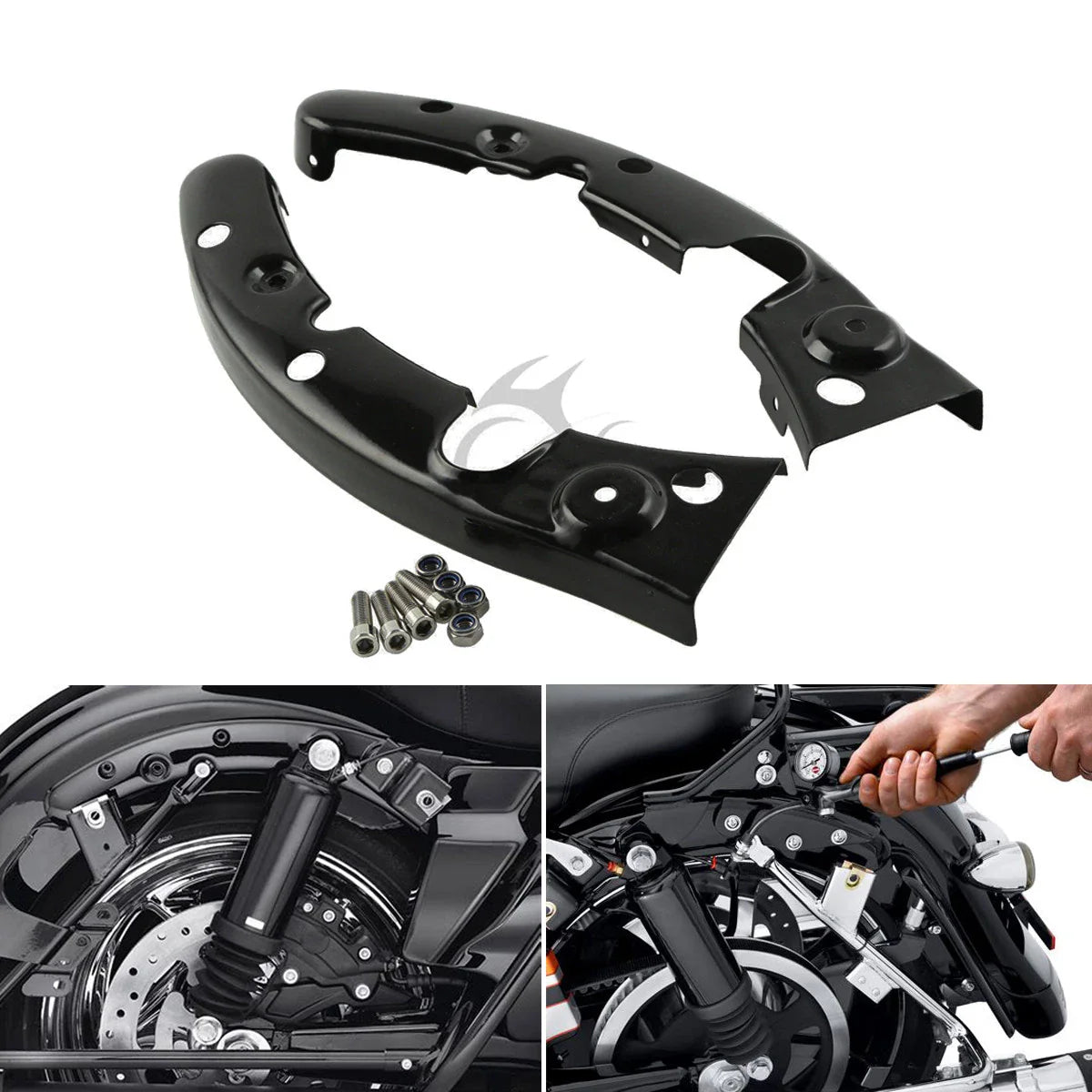 Black Rear Fender Strut Covers for Harley Touring FLHR FLTR FLHX (2009-2013)