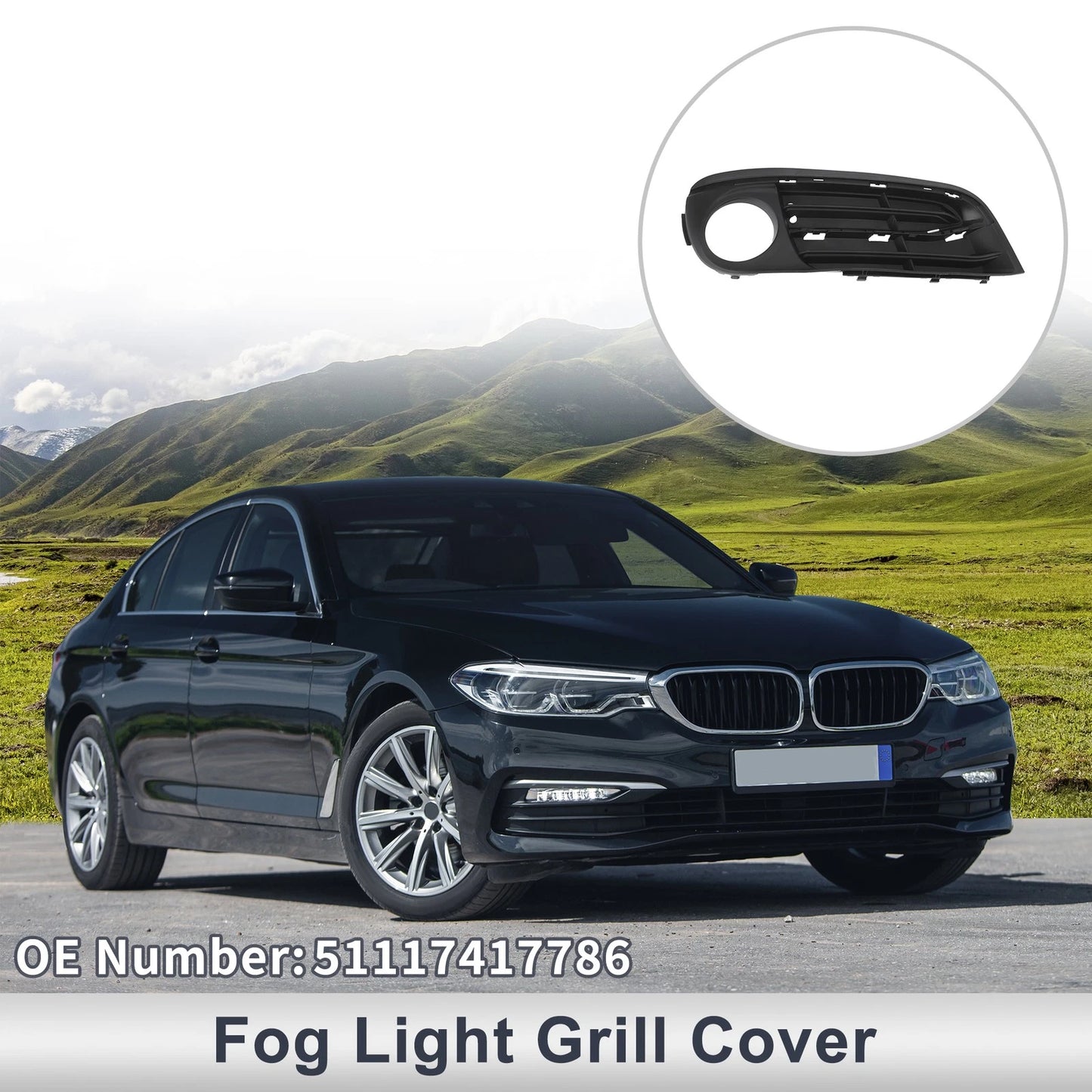 1 Pc Fog Light Grill for BMW 5 Series (2014–2017) No. 51117417786