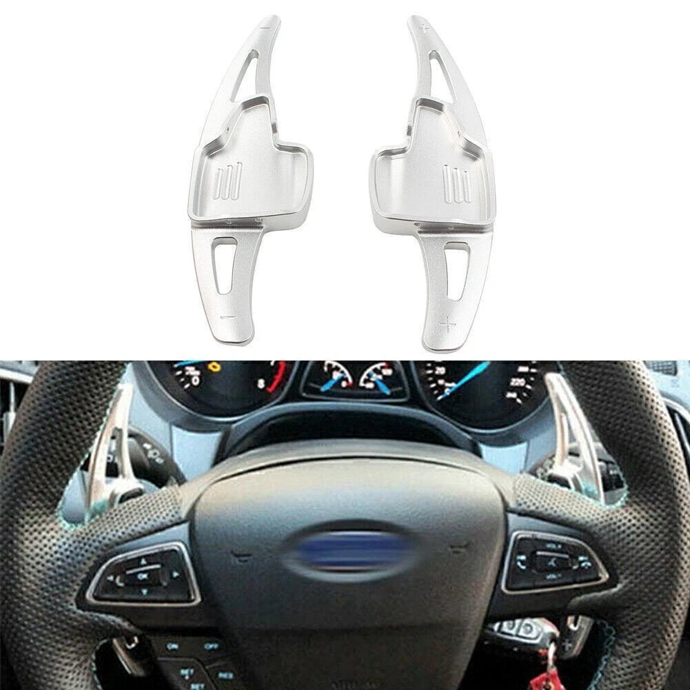 2X Shift Paddle Shifter Extension for Ford Focus (2015–2017) & Escape (2017–2019) Silver