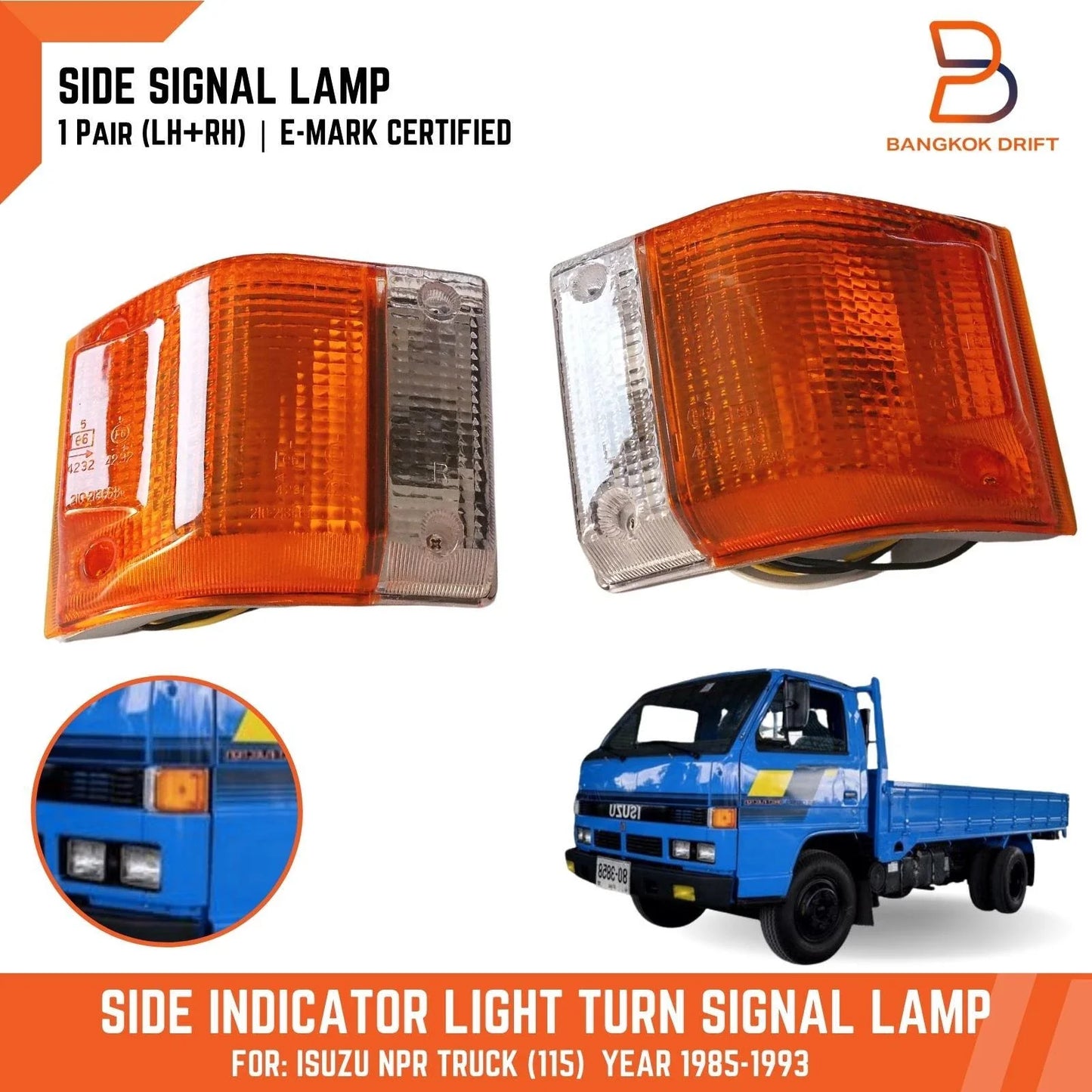 Corner Side Indicator Turn Signal Light for ISUZU NPR ELF Truck (85-93)