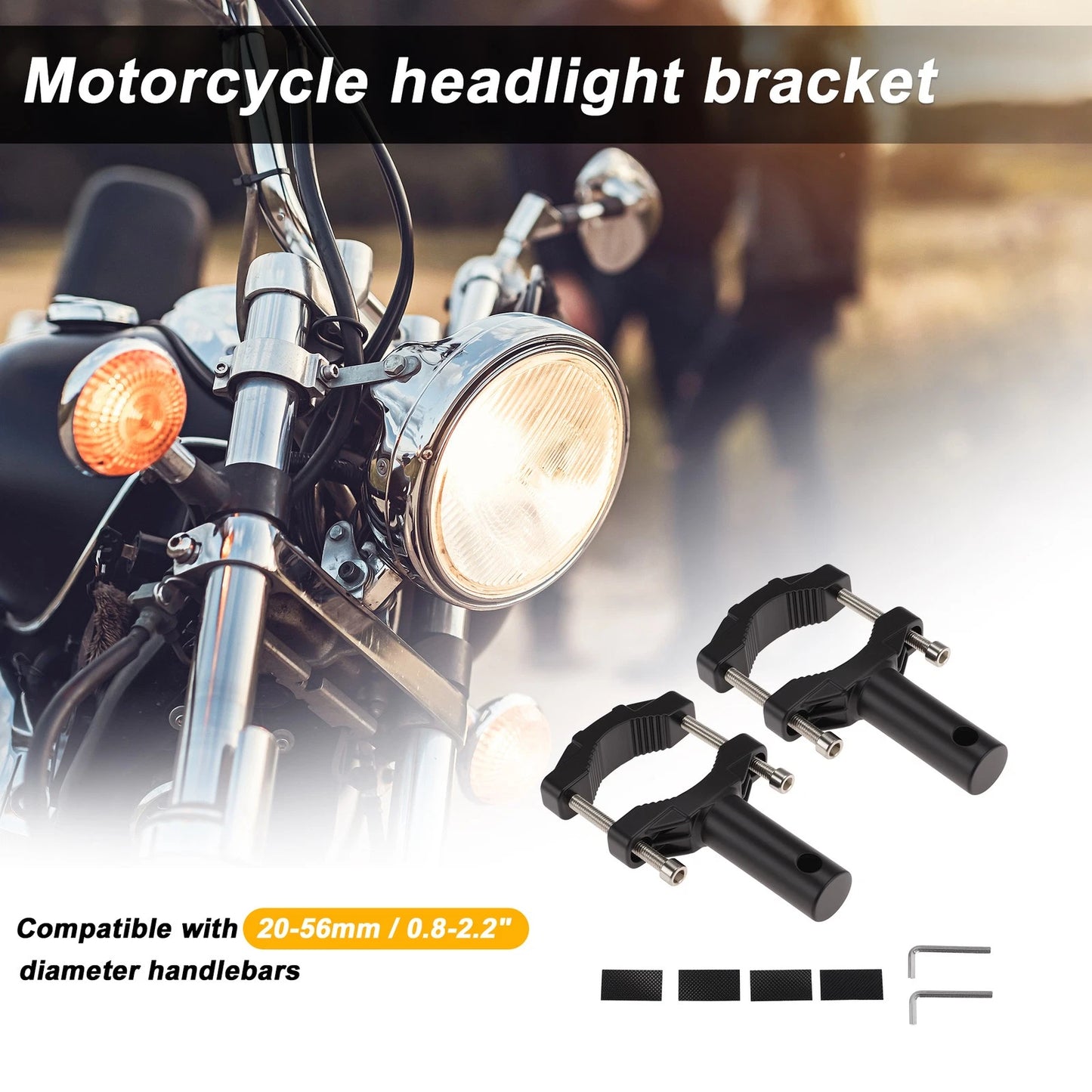 Set of 1 Light Bar Mounting Bracket for Motorcycle (Universal Fit)