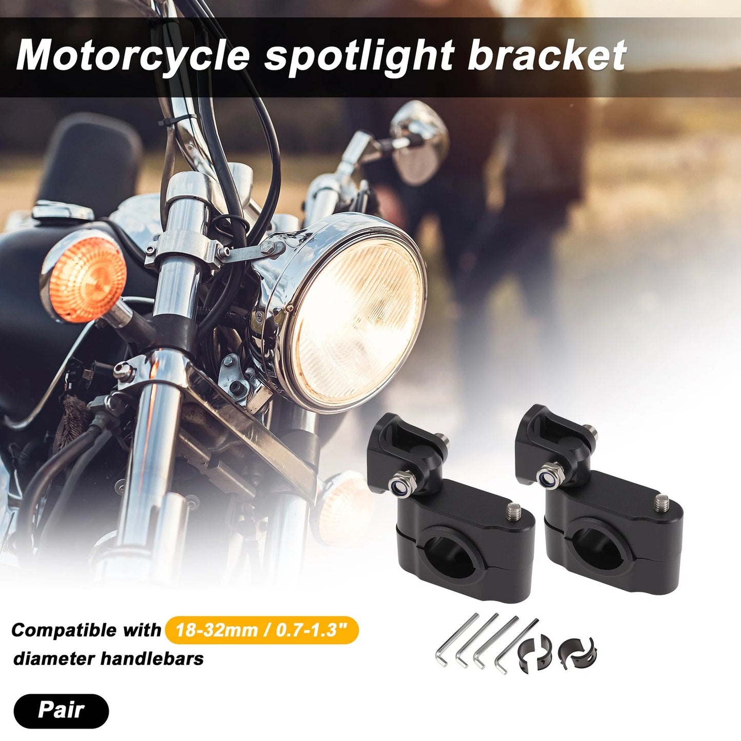 Light Bar Mounting Bracket for Motorcycle (1 Pair)