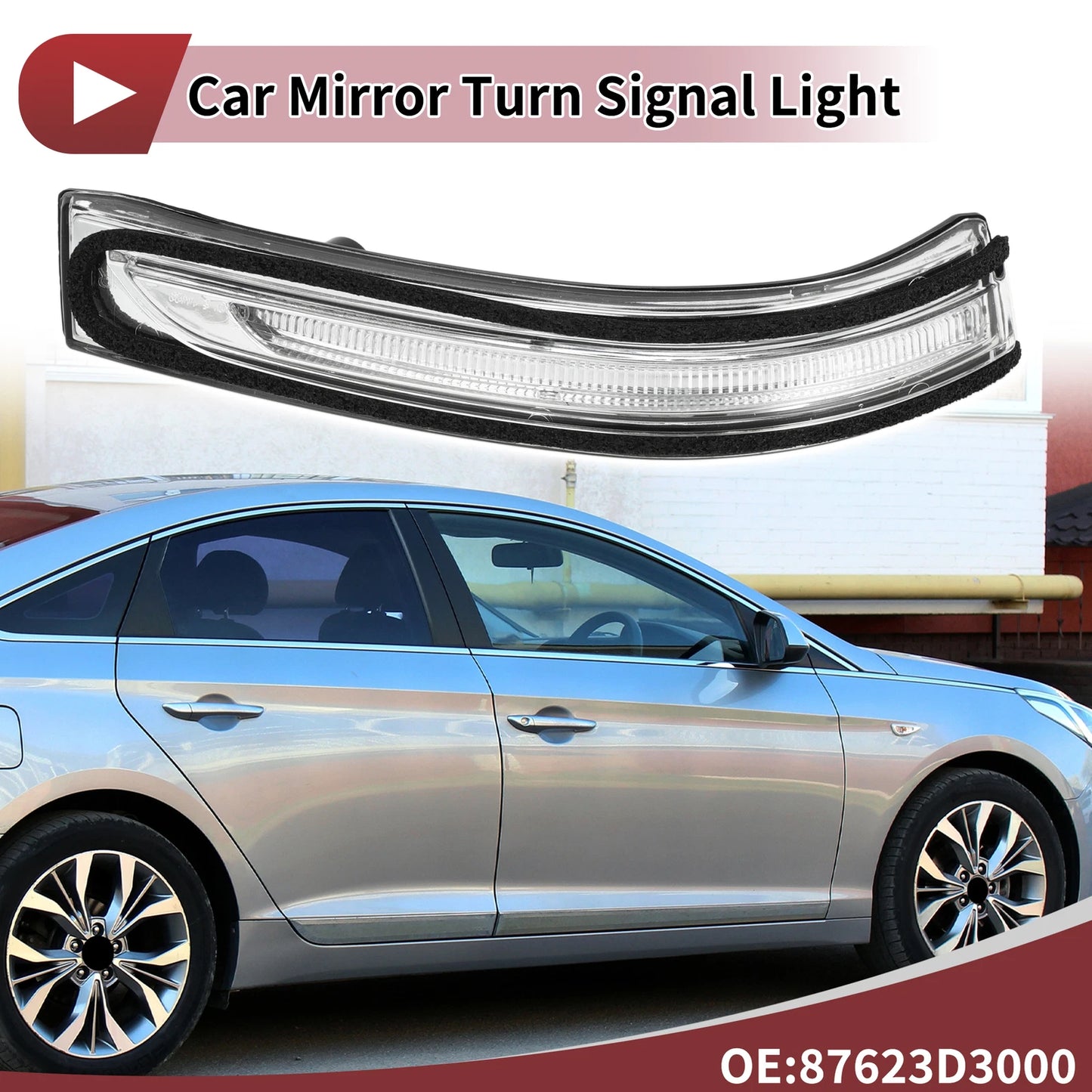 Mirror Turn Signal Light for Hyundai Tucson (2016–2021) No. 87623D3000 Right Black Clear