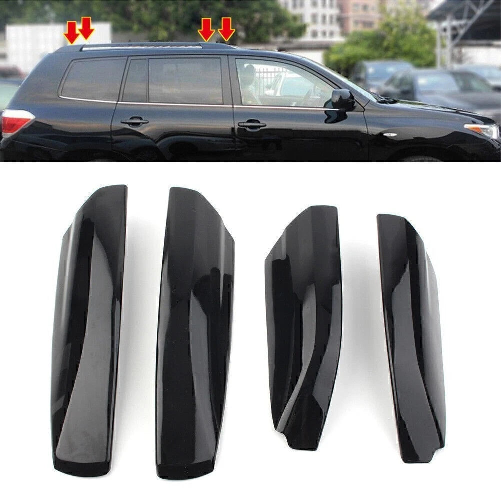 Set of 4 Roof Rack Cover Rail End Shell Caps for Toyota Highlander (2008–2013)