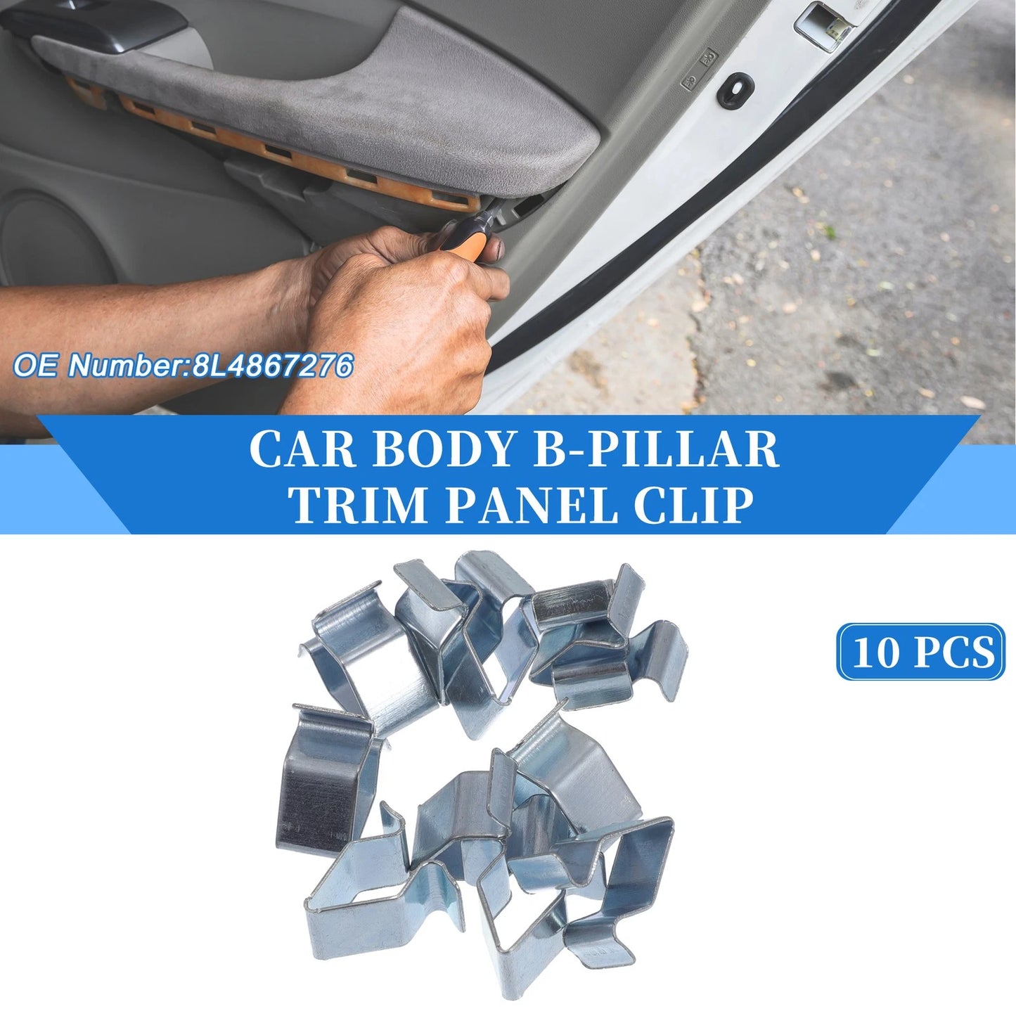 10 Pcs B-Pillar Trim Panel Clip for Volkswagen Atlas (2018–2023) Metal
