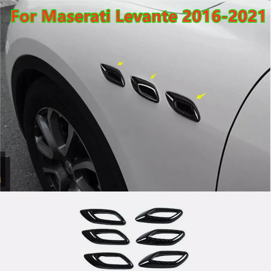 6PCS Side Wing Air Vent Fender Cover Trim for Maserati Levante (2016–2020)