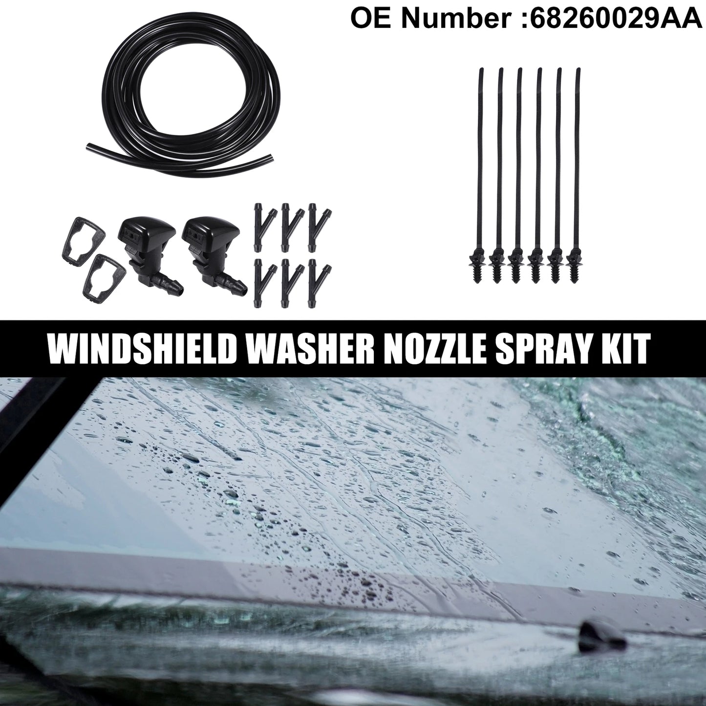 Set of 1 Windshield Washer Nozzle No. 68260029AA for Chrysler 300 (2005–2010)