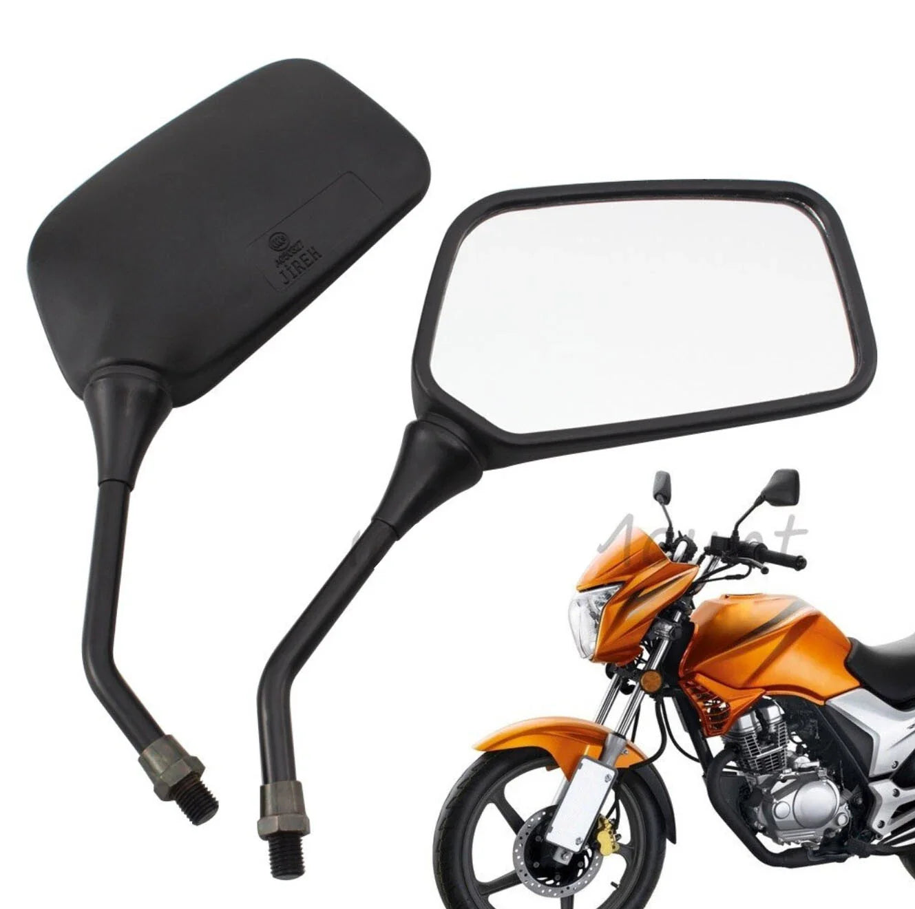 Pair Chrome Motorcycle Rearview Mirrors for Scooter ATV Bike - 10mm