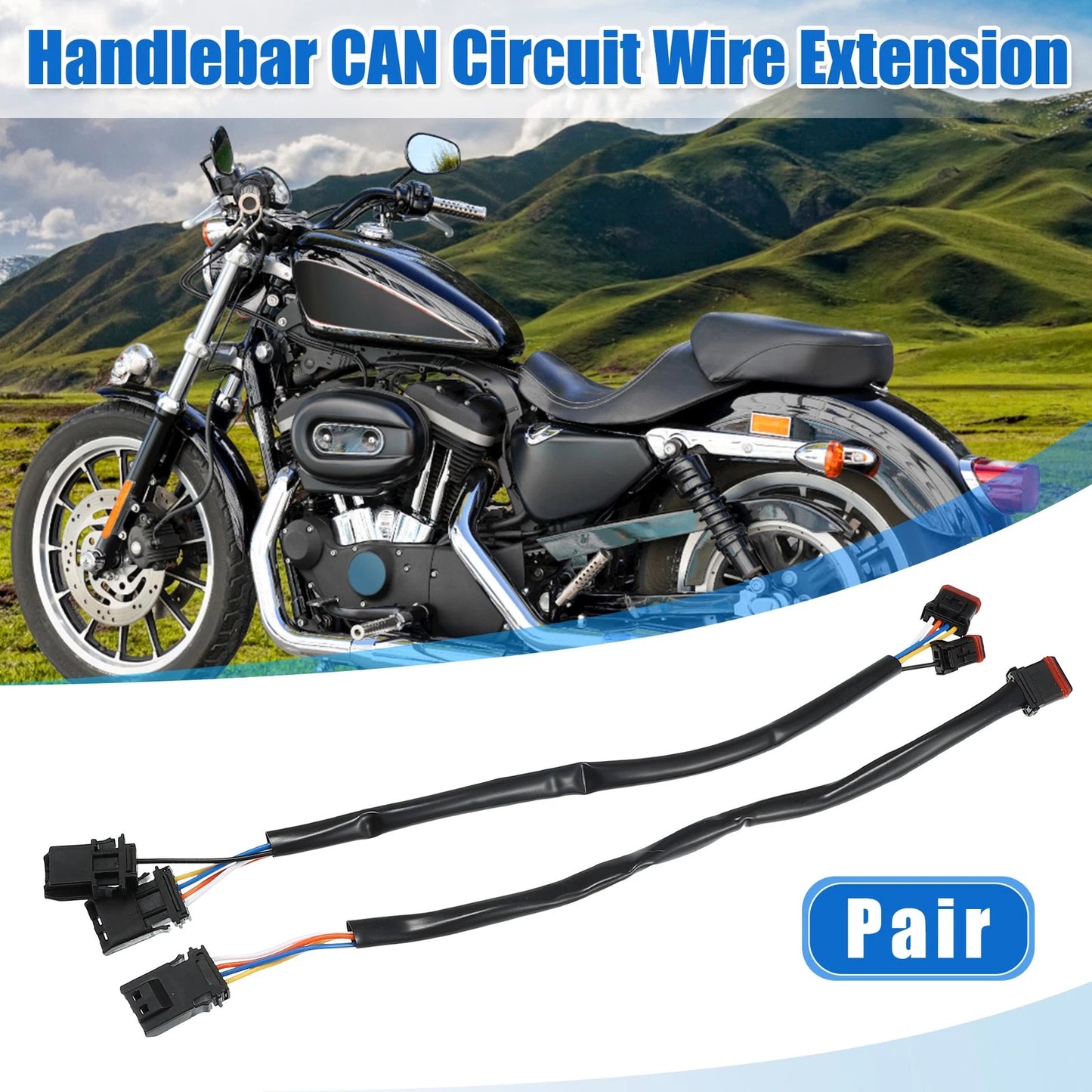 10 Inch Handlebar CAN Bus Wire Extension Harness for Harley Softail Dyna