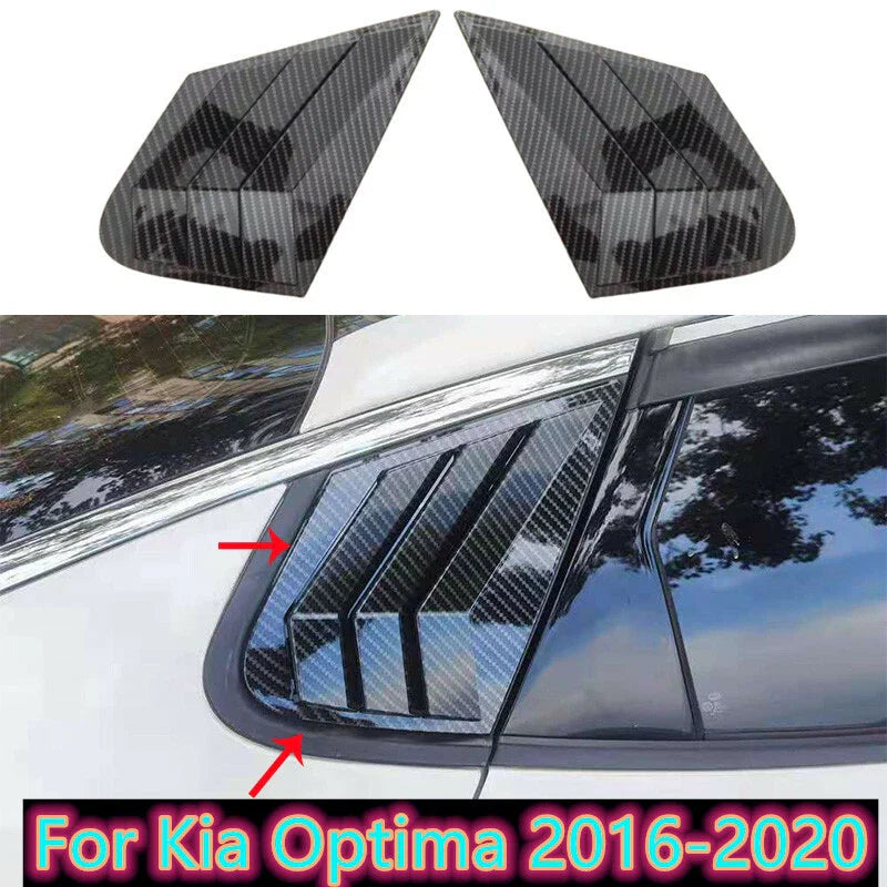 Carbon Fiber Rear Side Window Quarter Louver Cover Trim Kia Optima (2016–2020)