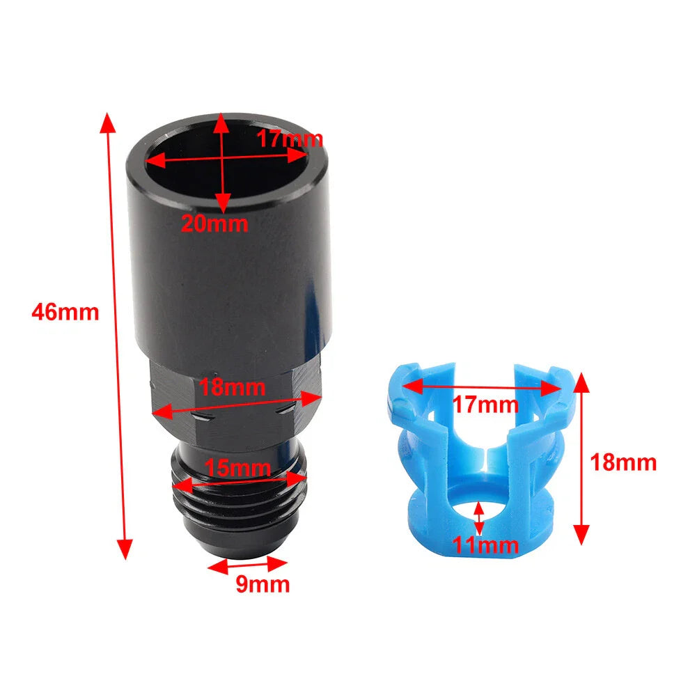 6AN Male to 5/16" Female SAE Quick-Disconnect EFI Fuel Rail Fitting