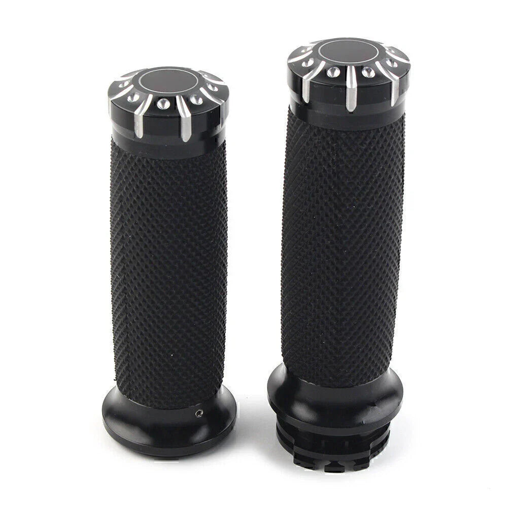 1" Black Handlebar Grips for Harley Dyna Sportster XL883 1200 Softail (2004-2023)