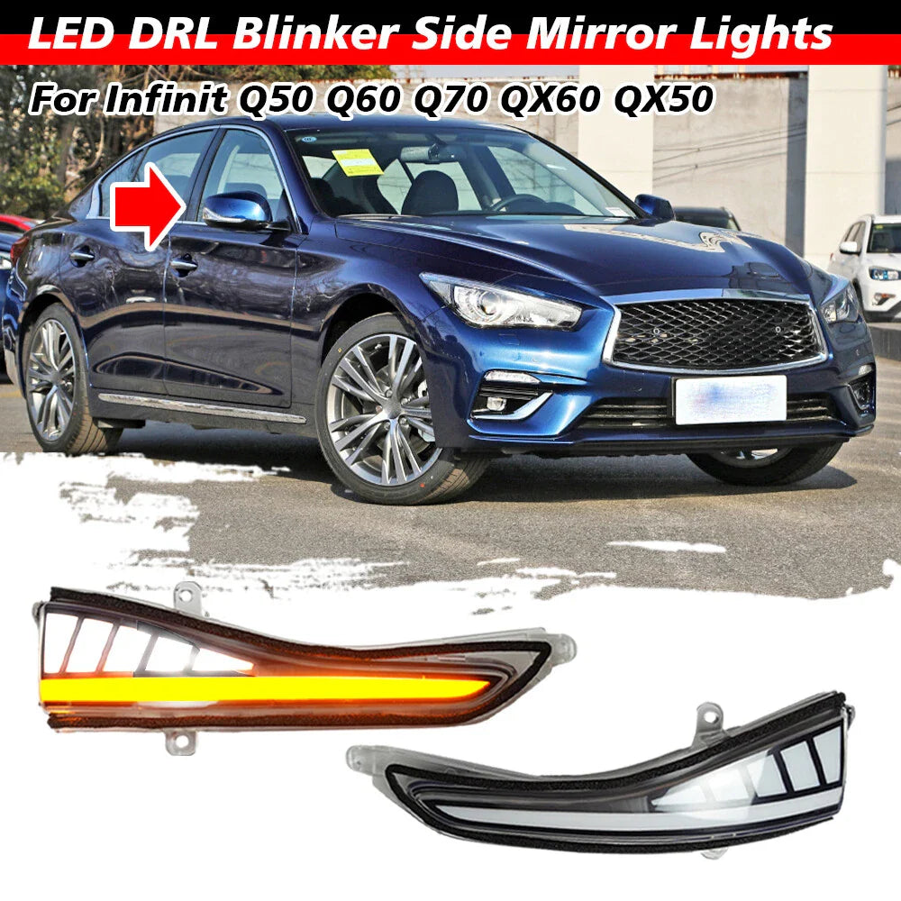 Color Side Mirror Turn Signal Light for Infiniti Q50 (2013–2023)