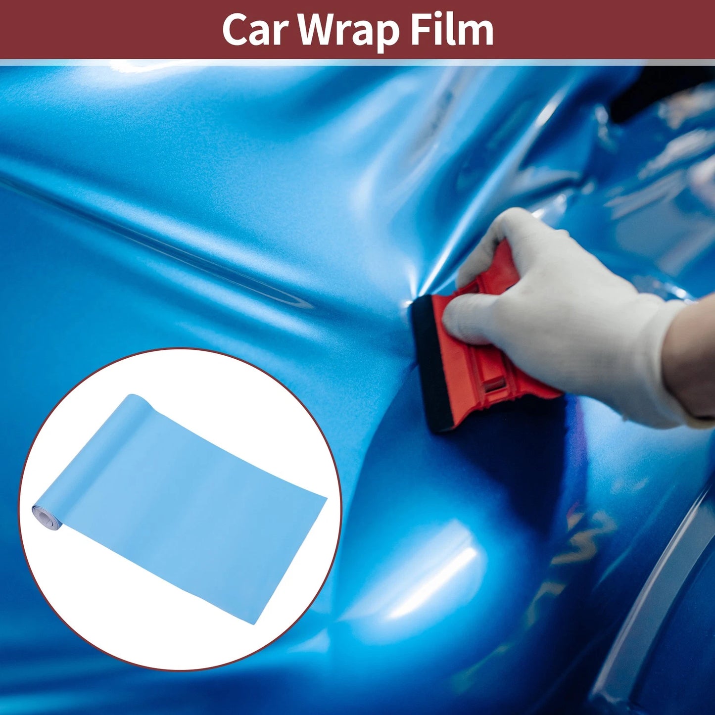 Matte Light Blue Vinyl Wrap Film for Universal Cars (15x152cm)