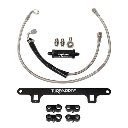 Turbo Oil Feed Line &Support Bracket Kit for Ford Falcon XR6 BA/BF/FG Barra 4.0L