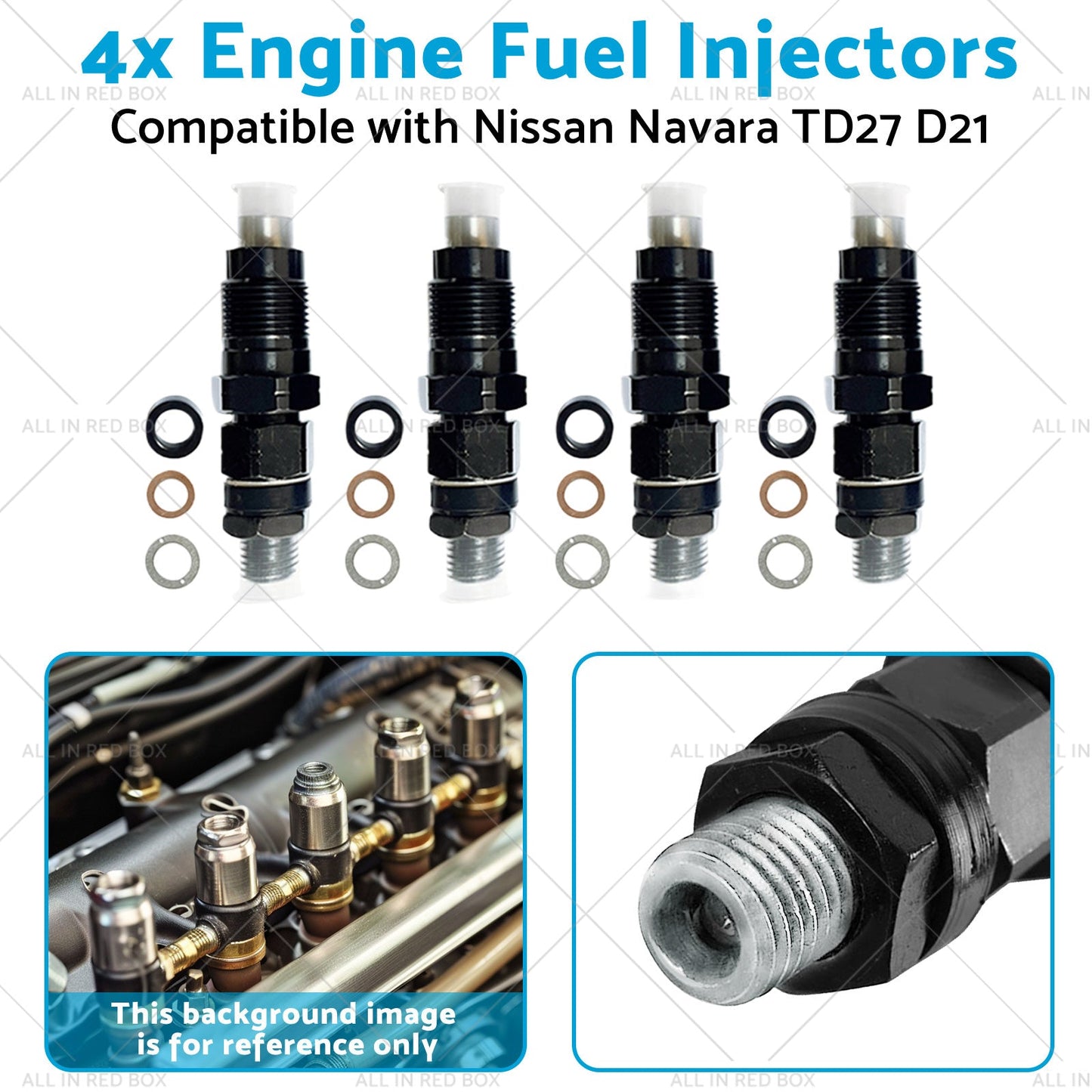 4x Engine Fuel Injectors Suitable for Nissan Navara TD27 D21 2. 7L 16600-43G23-3