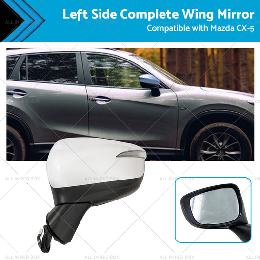 LH Door Wing Mirror White 8 Wires for Mazda CX-5 2015-2016