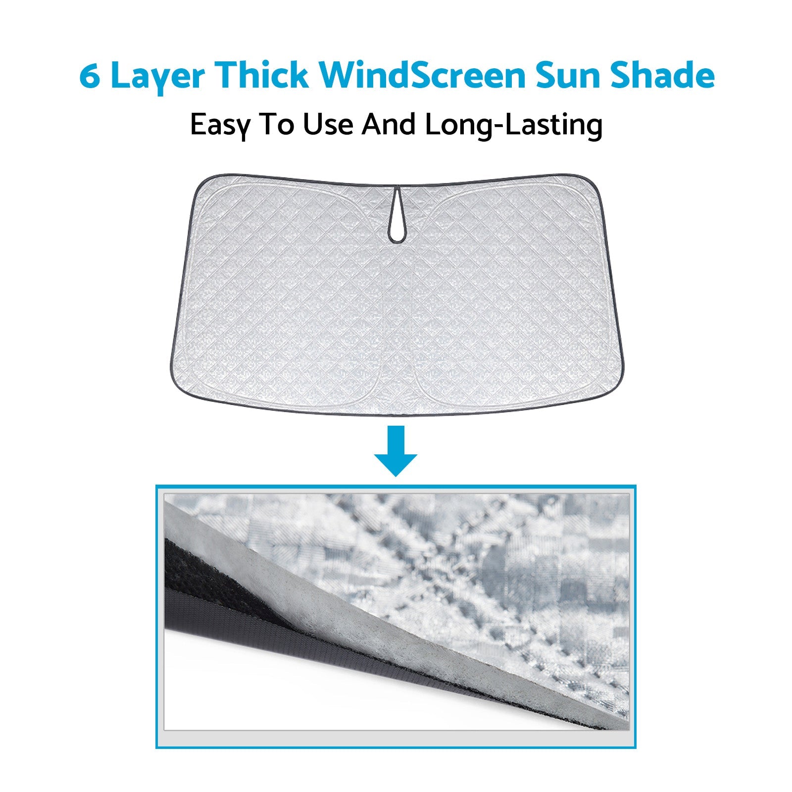 WindScreen Sun Shade Suitable For Ford Everest UA UB 2020-2024 6 Layer Thick-4
