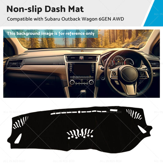 Dash Mat Cover Black Non-Slip for Subaru Outback Wagon 2021-2023