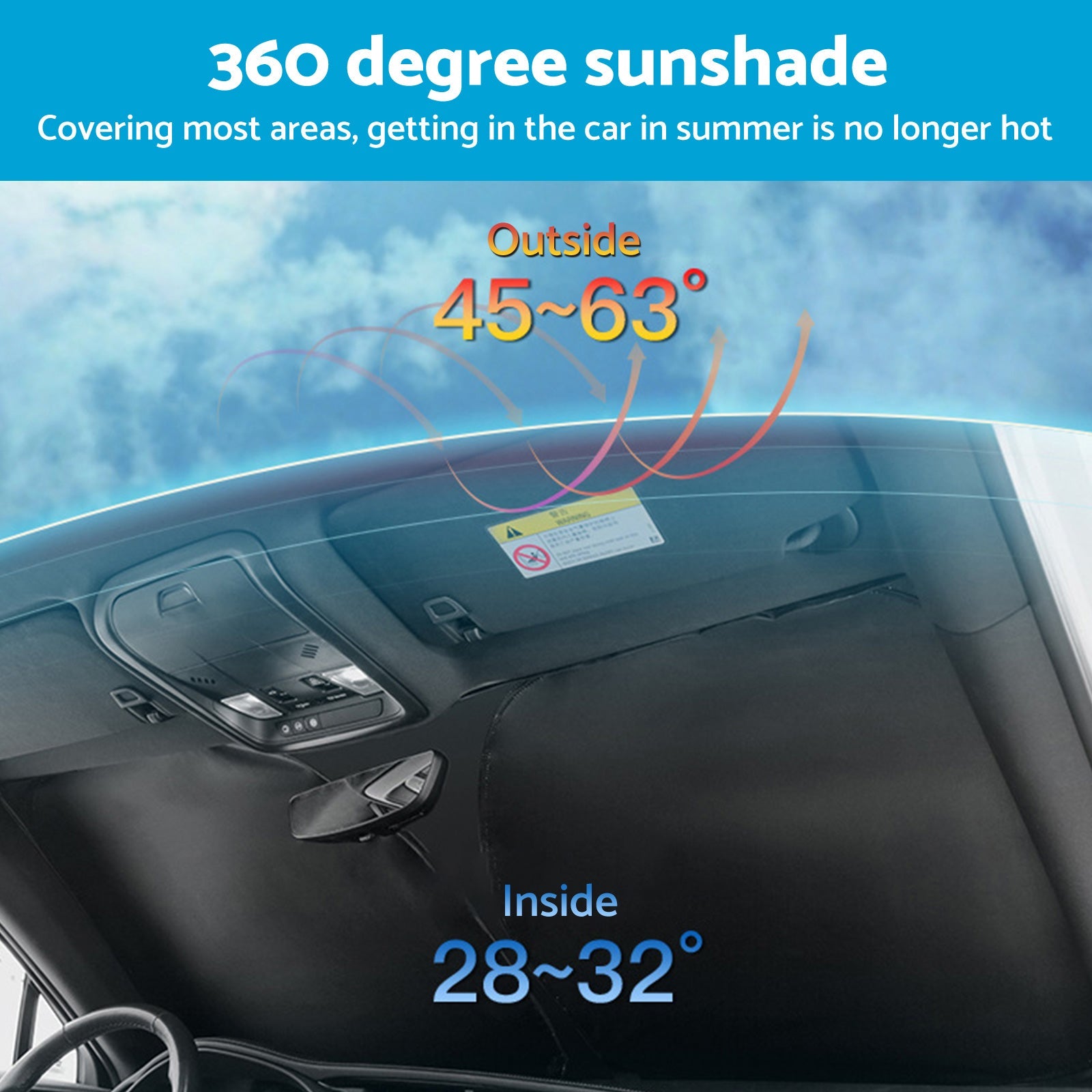 6-Layer Windscreen Sun Shade Suitable For Nissan X-Trail T33 2022-2025 With UV Protection-4