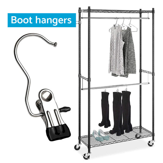 30PCS Single Clips Metal Hook Pins Scarf Belt Shoe Boots Hanger Portable Pegs-0