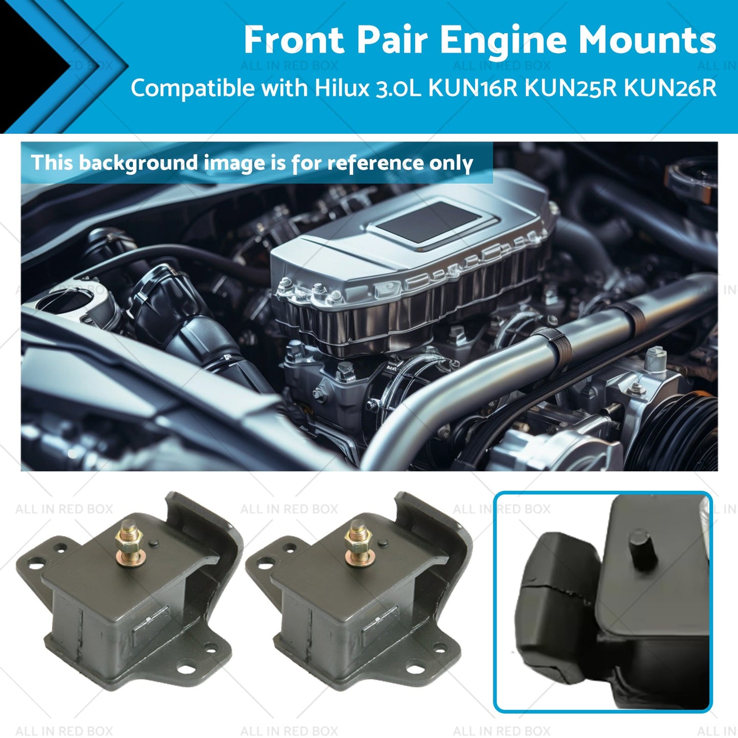 Front Pair Engine Mounts for Toyota Hilux 3.0L KUN26R KUN16R KUN25R 2005-2016