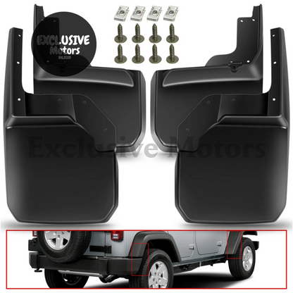 4X Mudflaps For Jeep Wrangler Jk 2007-2016