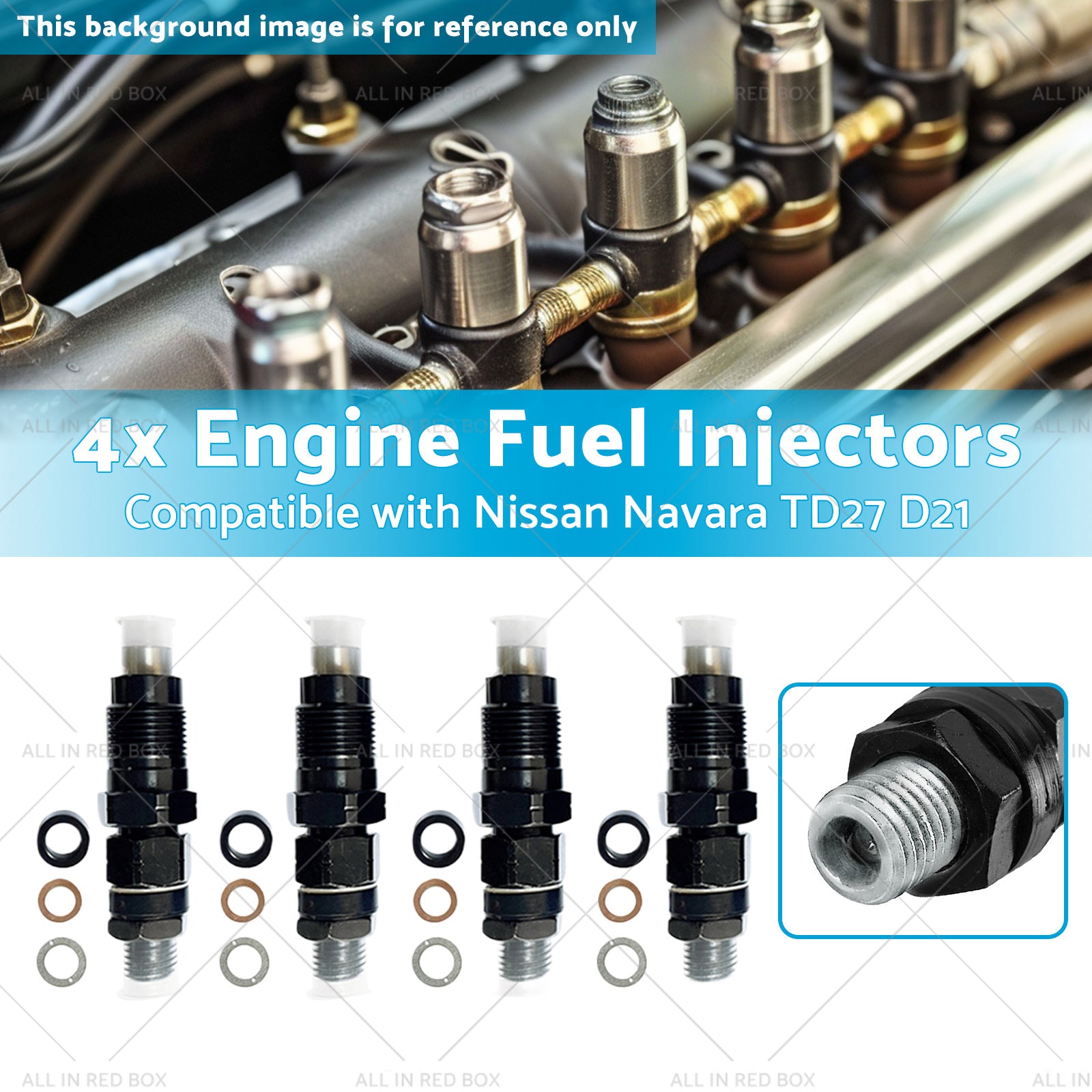 4x Engine Fuel Injectors Suitable for Nissan Navara TD27 D21 2. 7L 16600-43G23-2