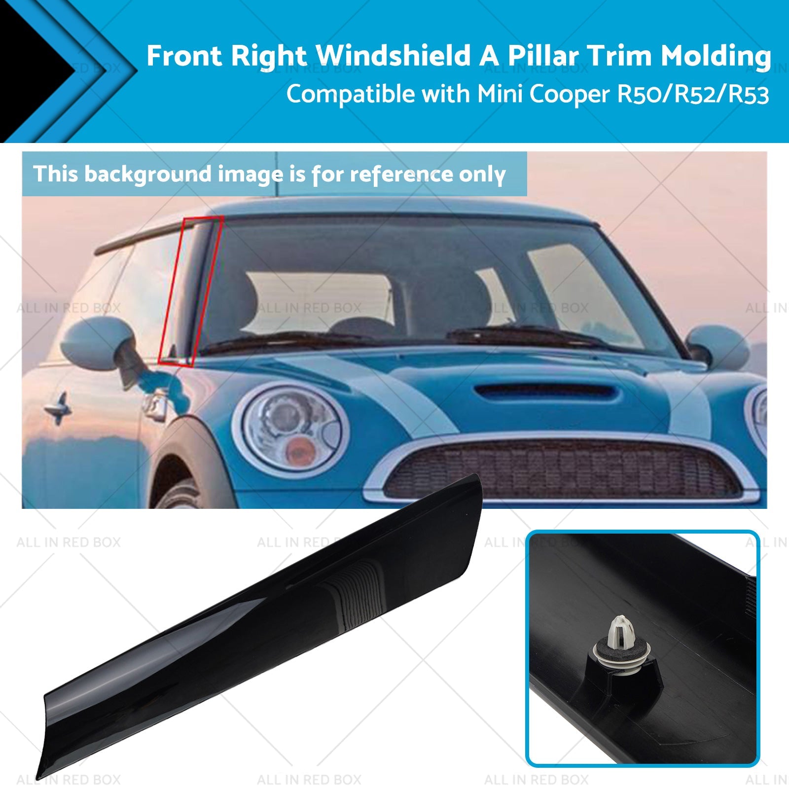Windshield A Pillar Trim Molding Front Right Suitable for BMW Mini R53 R50 R52-0