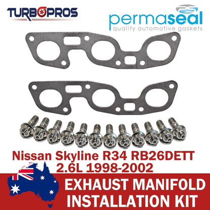 Permaseal Exhaust Manifold Titanium Stud&Gasket Kit for Nissan Skyline R34 2.6L