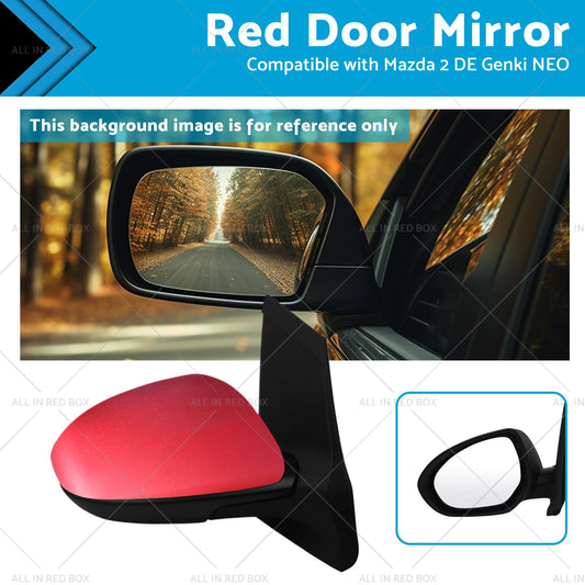 Red Door Mirror for Mazda 2 DE NEO MAXX Genki 2007-2014