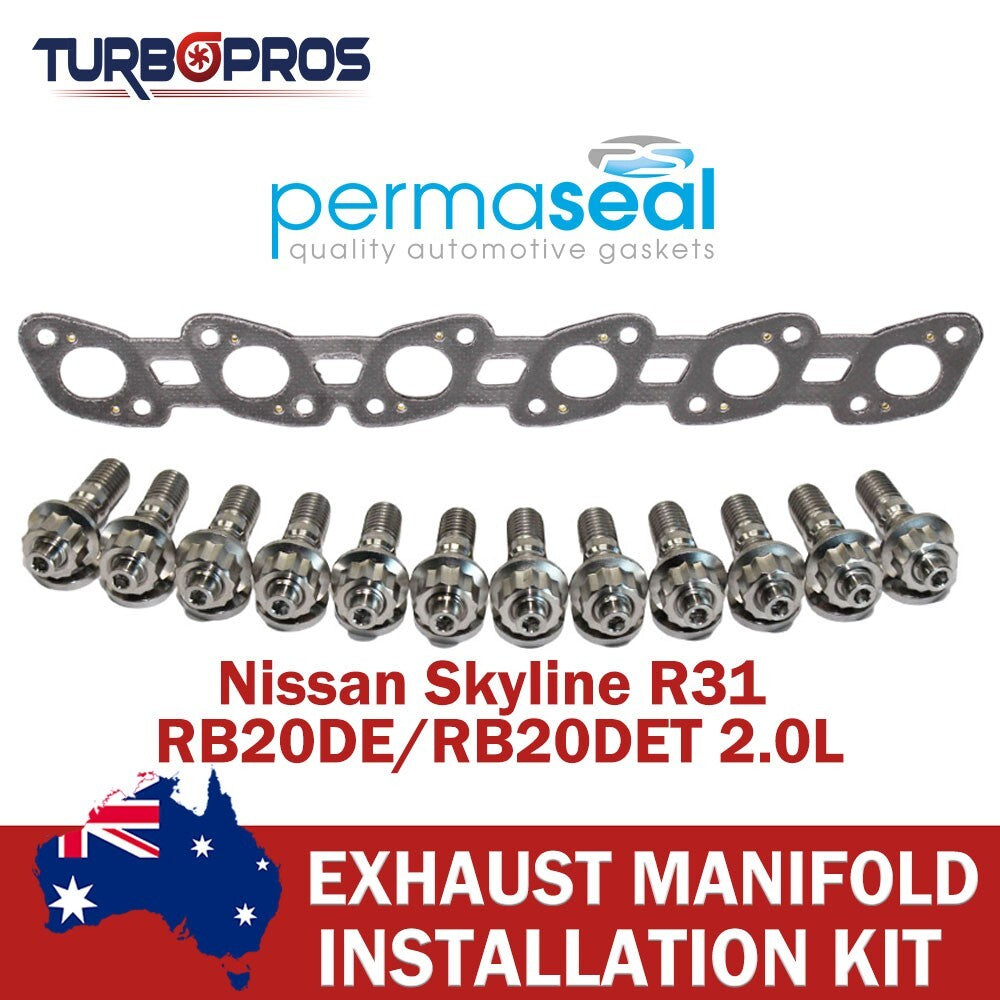 Permaseal Exhaust Manifold Titanium Stud&Gasket Kit for Nissan Skyline R31 2.0L