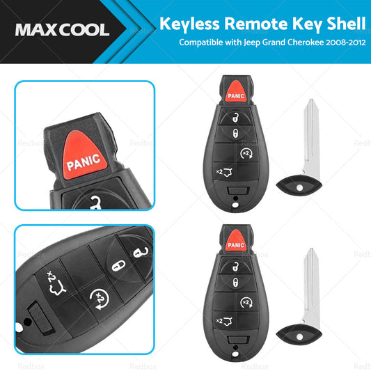 2x Keyless Remote Shell for Jeep Grand Cherokee 2008-2012