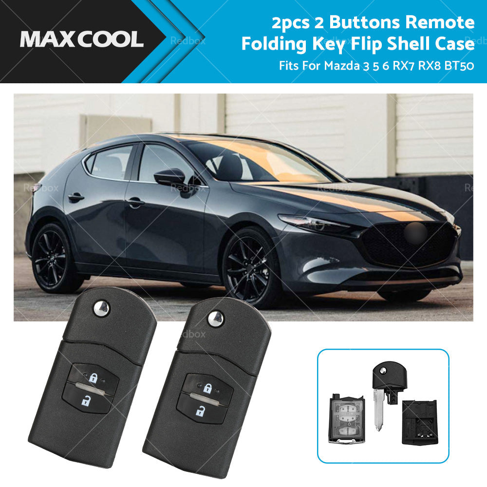 2Pcs Remote Key Shell for Mazda 3 5 6 RX7 RX8 BT50 2003-2012