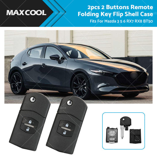 2Pcs Remote Key Shell for Mazda 3 5 6 RX7 RX8 BT50 2003-2012