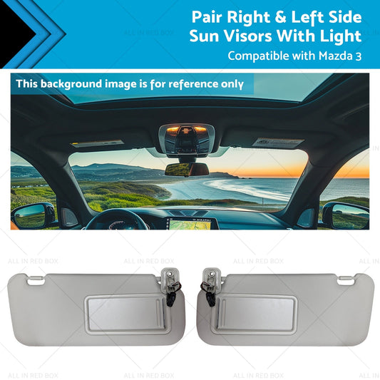 Sun Visors with Light for Mazda 3 2010-2013