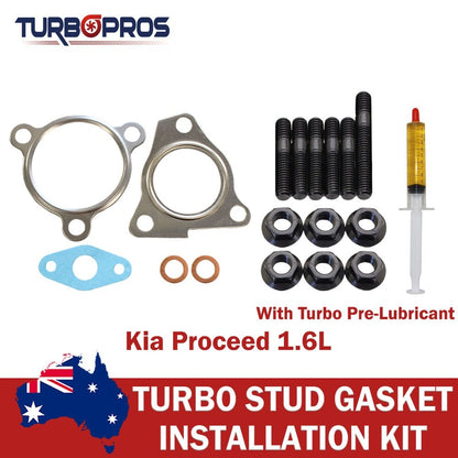 Turbo Charger Installation Stud, Gasket & Lubricant Kit for Kia Proceed 1.6L