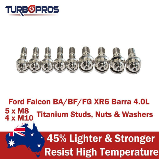 Titanium Turbo Charger Stud Kit for Ford Falcon XR6 BA/BF/FG Barra