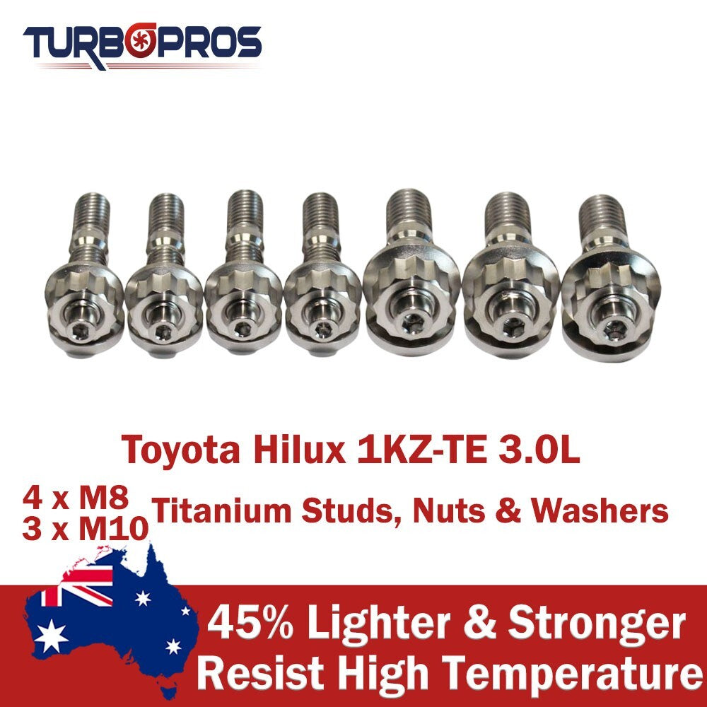 Titanium Turbo Charger Stud Kit for Toyota Hilux 1KZ-TE 3.0L