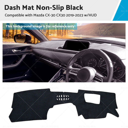Dash Mat Black for Mazda CX-30 (2019-2023) Non-Slip Dashboard Cover w HUD