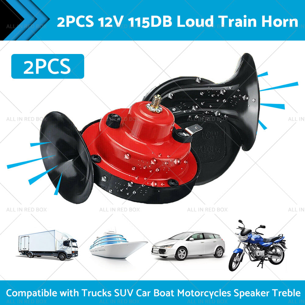1 Pair 12V 300DB Super Train Horn For Trucks SUV Car Boat Motorcycles Speaker-0
