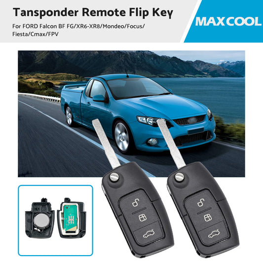 2x Remote Flip Key for Ford Falcon Territory Mondeo Focus Fiesta 2005-2016