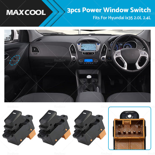 Window Switch 3Pcs for Hyundai IX35 2.0L 2.4L 2010-2015