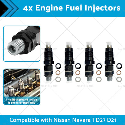 4x Engine Fuel Injectors Suitable for Nissan Navara TD27 D21 2. 7L 16600-43G23-1