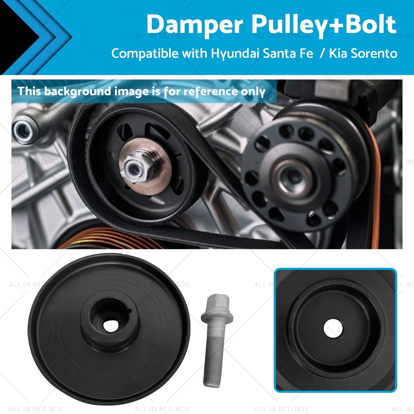 Harmonic Balancer Damper Pulley for Kia Sorento Hyundai Santa Fe 2.2L 2010-2018