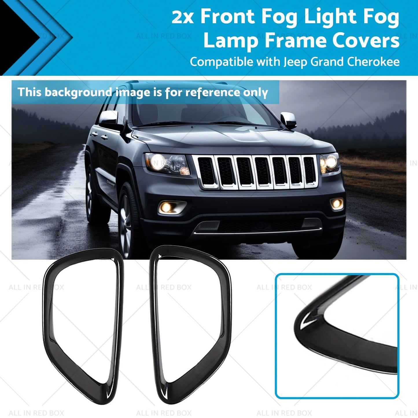 Front Fog Light Frame Covers for Jeep Grand Cherokee 2014-2016