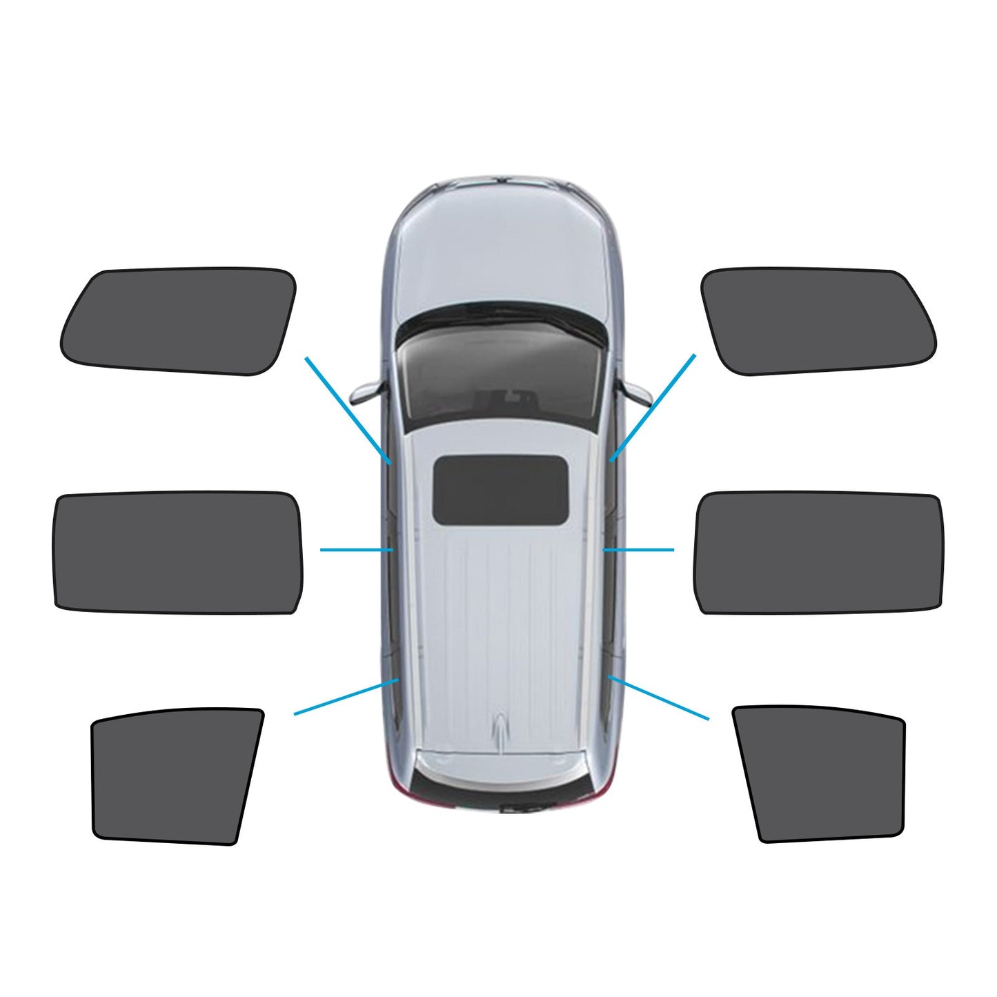 6x Magnetic Mesh Sunshades for Kia Carnival YP 2015-2020