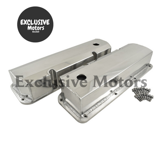 Tall Valve Covers, Fabricated Aluminum, Short Bolt, for Ford 351C (1970-1974)