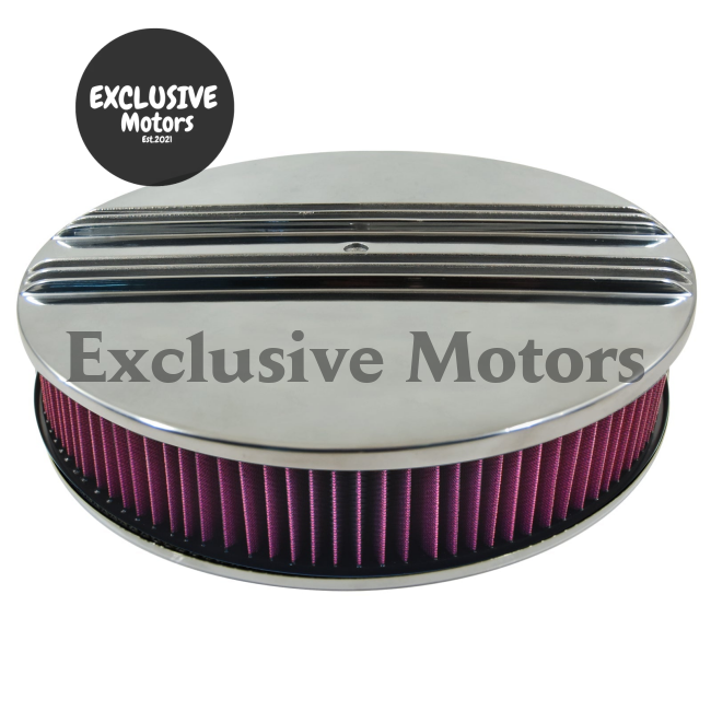 14" Air Cleaner Kit Half Finned Polished for Chevrolet Camaro (1967-1981)